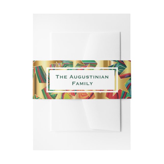 Cintas Para Invitaciones Resumen de las Estrellas Rojas Verdes Personalizad (Anverso Ejemplo)