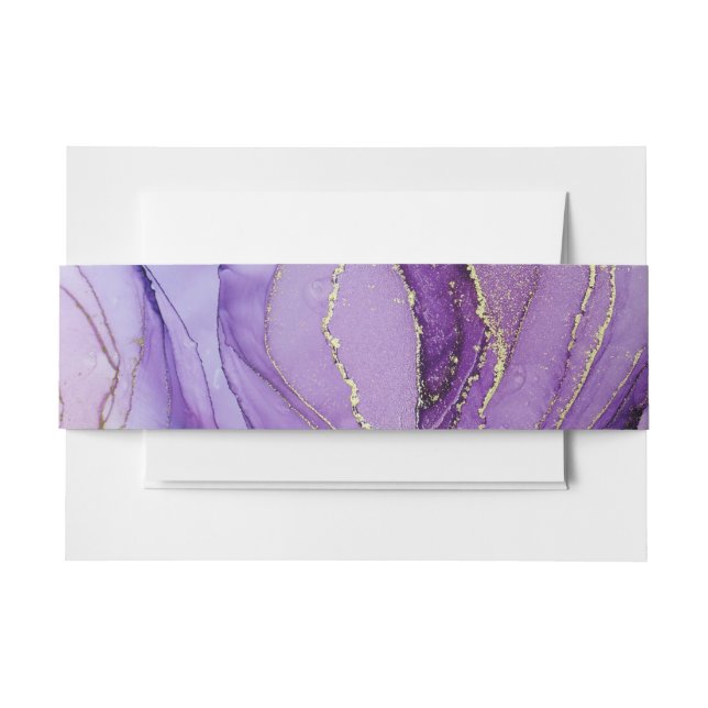 Cintas Para Invitaciones Resumen Lavender Gold Boda (Anverso Ejemplo)
