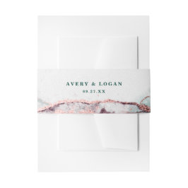 Cintas Para Invitaciones Resumen moderno Boda verde esmeralda oscuro