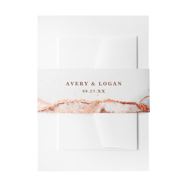 Cintas Para Invitaciones Resumen moderno Terra Cotta Boda de otoño (Anverso Ejemplo)