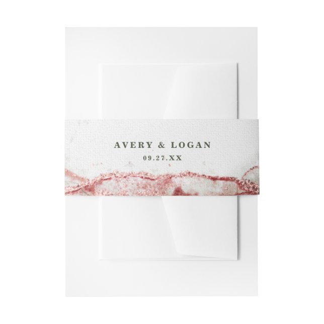 Cintas Para Invitaciones Resumen moderno Terra Rosa Boda Rosa (Anverso Ejemplo)