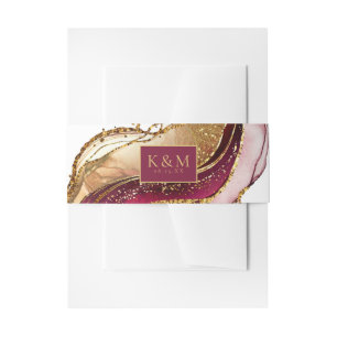 Cintas Para Invitaciones Resumen Sparkling Boda Wine Red ID1018