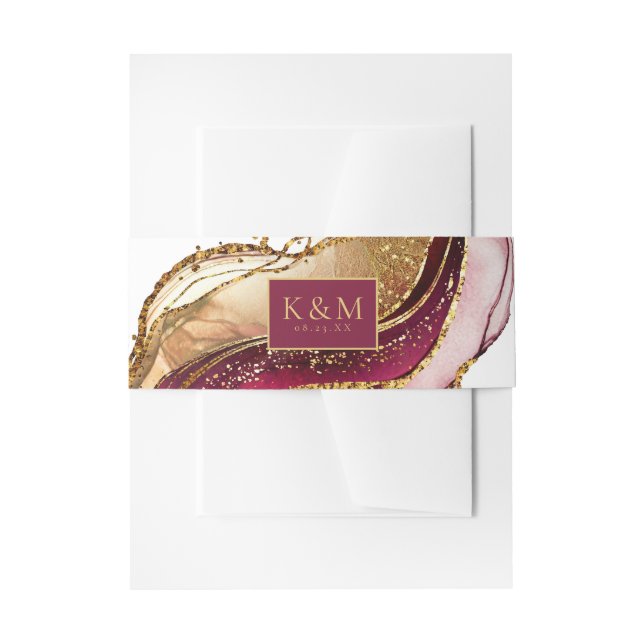 Cintas Para Invitaciones Resumen Sparkling Boda Wine Red ID1018 (Anverso Ejemplo)