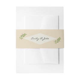 Cintas Para Invitaciones Retrato de correo simple de Boda natural