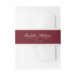 Cintas Para Invitaciones Retro Calligraphy Deep Red Classic Wedding