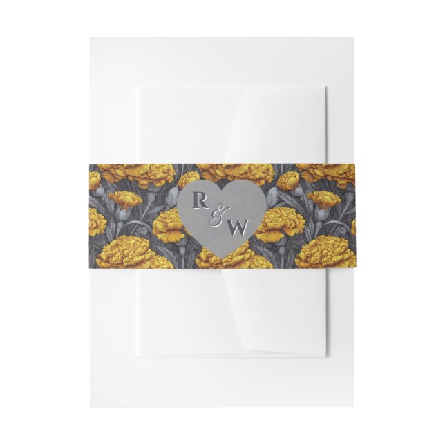 Cintas Para Invitaciones Retro Custom Carnation Floral Destination Wedding (Anverso Ejemplo)