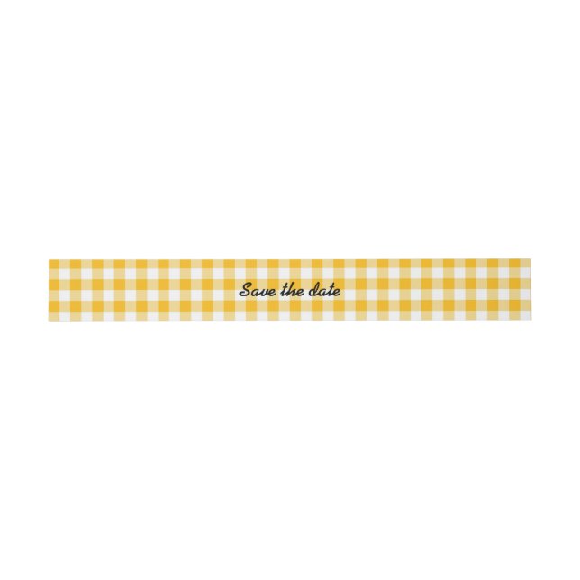 Cintas Para Invitaciones Retro Golden Gingham Invitación Bandas Belly (Superficie plana)