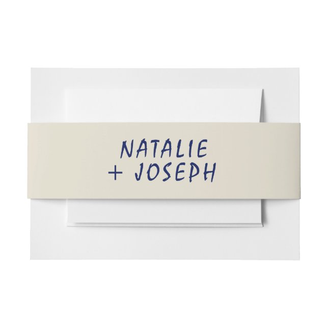 Cintas Para Invitaciones Retro Hand Written Bold Moderne Bright Boda (Anverso Ejemplo)