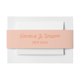 Cintas Para Invitaciones Retro Hand Written Coral Peach Fun Quirky Wedding