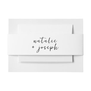Cintas Para Invitaciones Retro Hand Written Modern Bold Calligraphy Boda