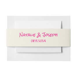 Cintas Para Invitaciones Retro Hand Written Vivid Pink Fun Quirky Wedding
