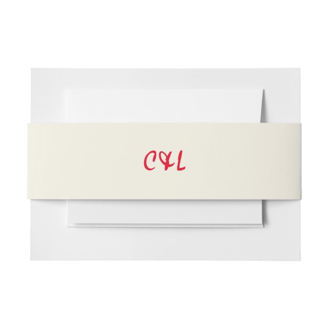 Cintas Para Invitaciones Retro manuscrito rojo caprichoso (Anverso Ejemplo)