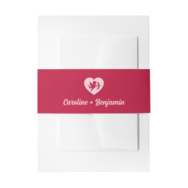 Cintas Para Invitaciones Retro Red Pink Cupid Heart Wedding
