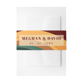Cintas Para Invitaciones Retro Resumen Boda de Terracota Terrestre Naranja