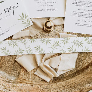 Cintas Para Invitaciones Revestimiento de sobre de rama de olivo botánica