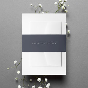 Cintas Para Invitaciones Rich Navy Blue Boda personalizado