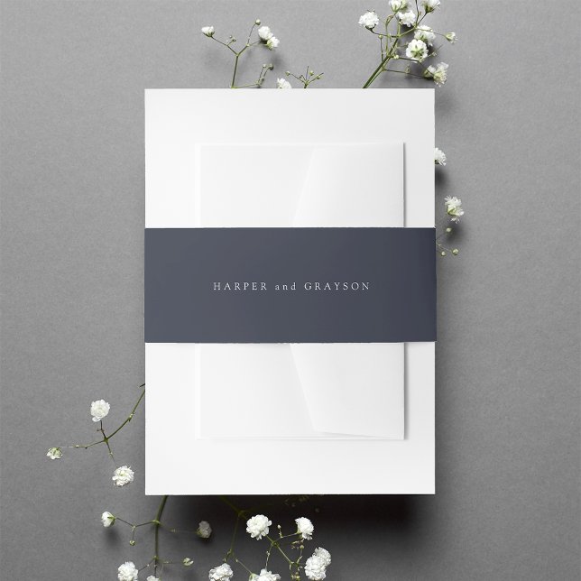 Cintas Para Invitaciones Rich Navy Blue Boda personalizado (Subido por el creador)