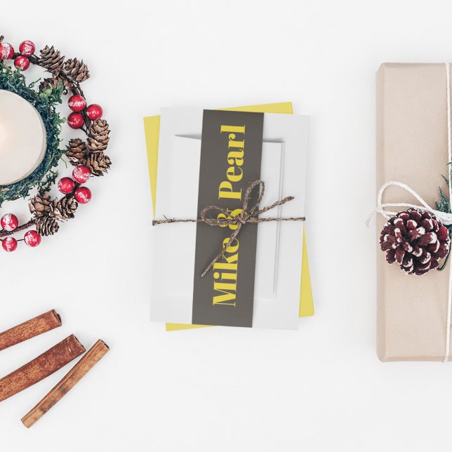 Cintas Para Invitaciones Rico oro en el tema del Boda negro (Give your wedding envelope a different look that matches your theme)