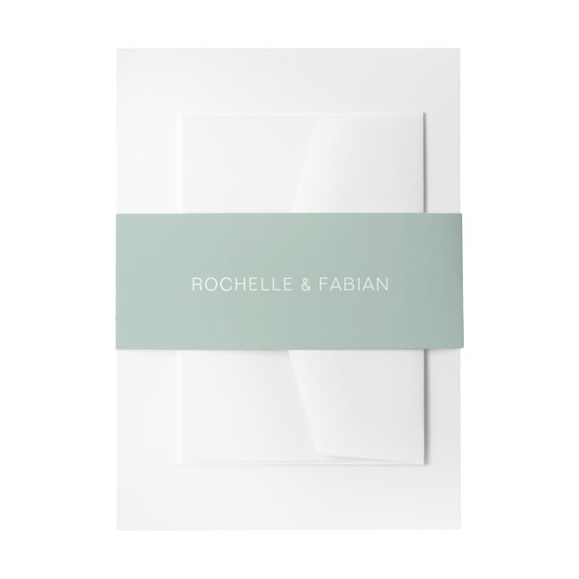 Cintas Para Invitaciones Rochelle Green Modern Contemporáneo Elegante Boda (Anverso Ejemplo)