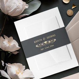 Cintas Para Invitaciones Rococo Revival Elegant Vintage Floral Wedding
