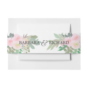 Cintas Para Invitaciones Rojizo Romántico Floral 