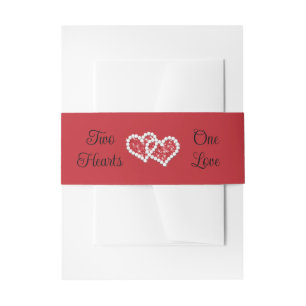 Cintas Para Invitaciones Rojo, Negro, Blanco Dos Corazones, Un Amor