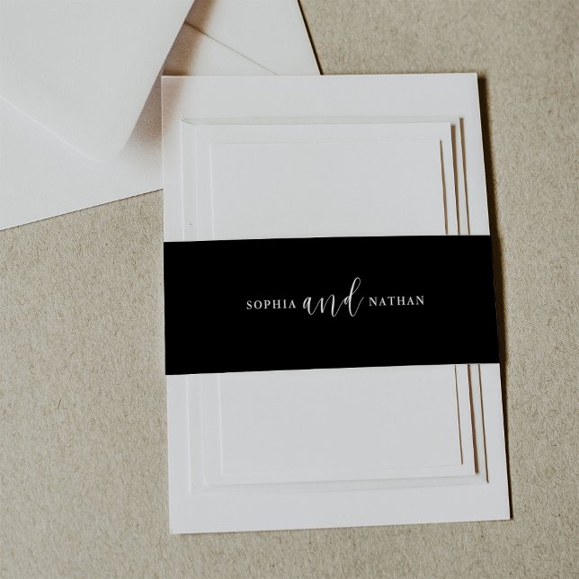 Cintas Para Invitaciones Romance elegante | Negro (Subido por el creador)