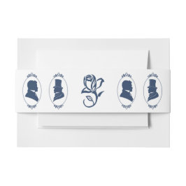 Cintas Para Invitaciones Romantic Blue Regency Gay Botanical Silhouette 