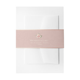 Cintas Para Invitaciones Romantic Blush Pink Floral Velvet Wedding