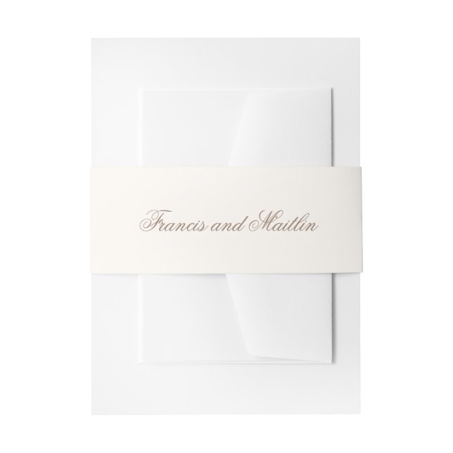 Cintas Para Invitaciones Romantic Brown Elegant Wedding (Anverso Ejemplo)