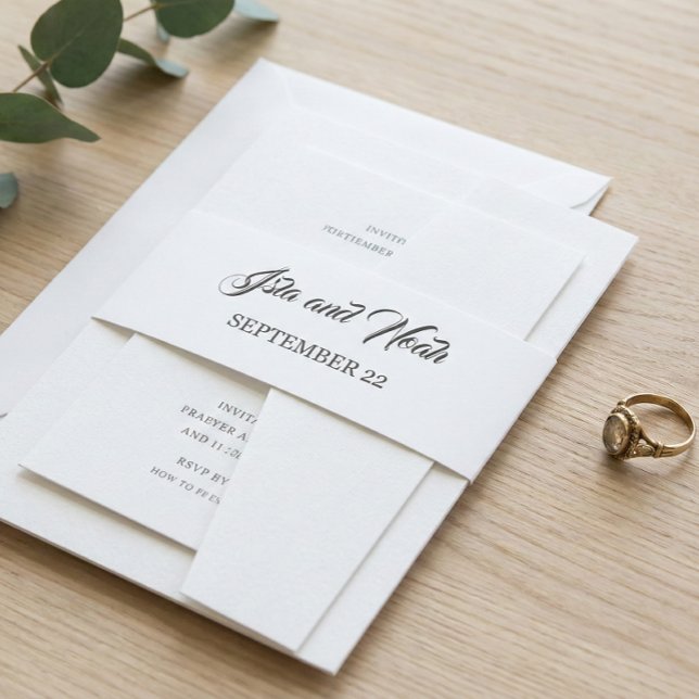 Cintas Para Invitaciones Romantic Calligraphy | Flourish Wedding (Subido por el creador)