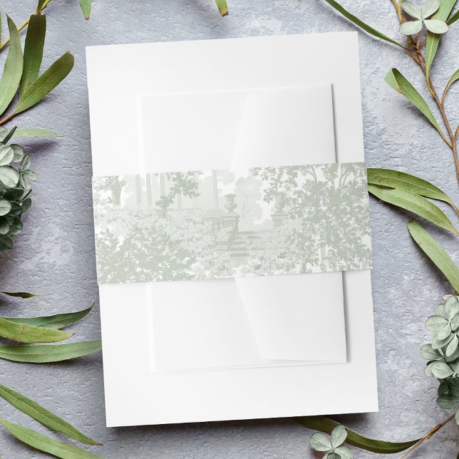 Cintas Para Invitaciones Romantic Classic Sage Green Landscape Toile (Subido por el creador)