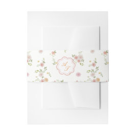 Cintas Para Invitaciones Romantic Floral Wedding Invitation Belly Band
