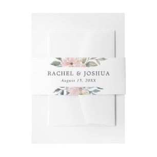 Cintas Para Invitaciones Romántico Neutro Flores Acuarela Besos Boda