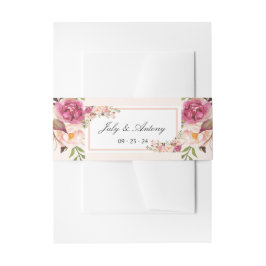Cintas Para Invitaciones Rosa acuarela moderna Boda de moda