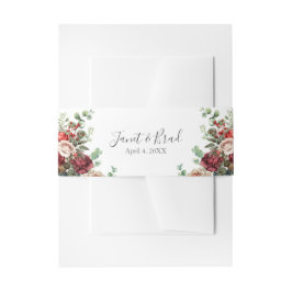 Cintas Para Invitaciones Rosa Boda de Eucaliptos Florales