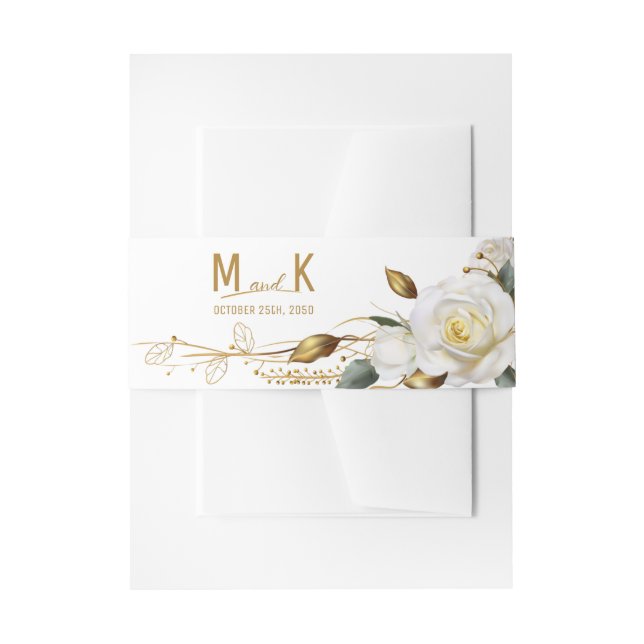 Cintas Para Invitaciones Rosa Boda Orgánico Floral (Anverso Ejemplo)