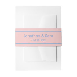 Cintas Para Invitaciones Rosa de cuarzo y azul, elegante Boda personalizado