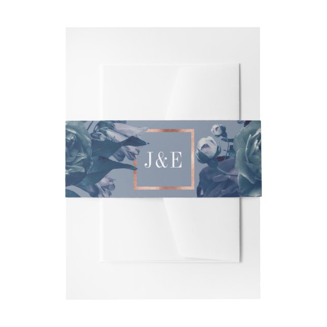 Cintas Para Invitaciones Rosa de la Marina Gold Bouquet Boda (Anverso Ejemplo)