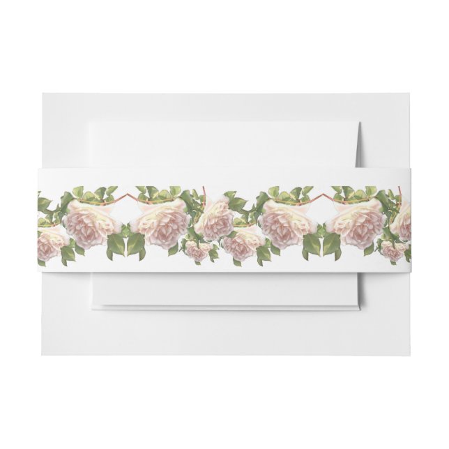 Cintas Para Invitaciones Rosa de melocotón marfil sonrojado (Anverso Ejemplo)