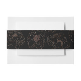 Cintas Para Invitaciones Rosa de moda Boda de floral negra dorada