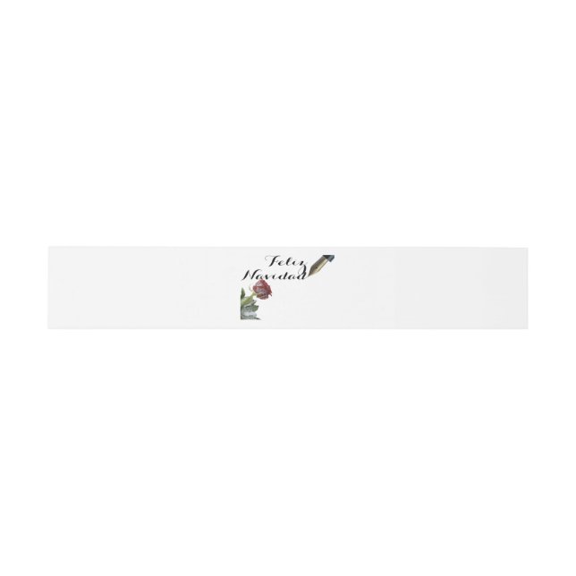 Cintas Para Invitaciones Rosa de nieve Feliz Navidad (Superficie plana)