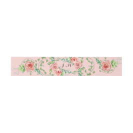 Cintas Para Invitaciones Rosa de peonía floral bohemia bohemiana de algodón