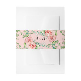 Cintas Para Invitaciones Rosa de peonía floral bohemia bohemiana de algodón