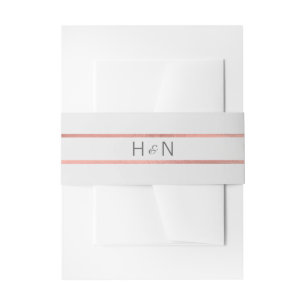 Cintas Para Invitaciones Rosa de Relieve metalizado dorado Gris monograma p