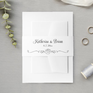 Cintas Para Invitaciones Rosa dibujada a mano minimalista elegante