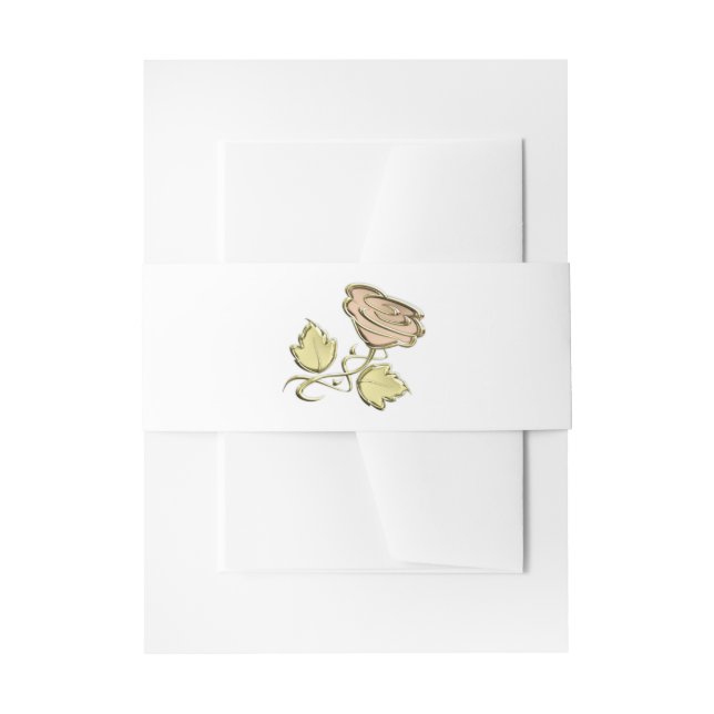 Cintas Para Invitaciones Rosa Dorada (Anverso Ejemplo)