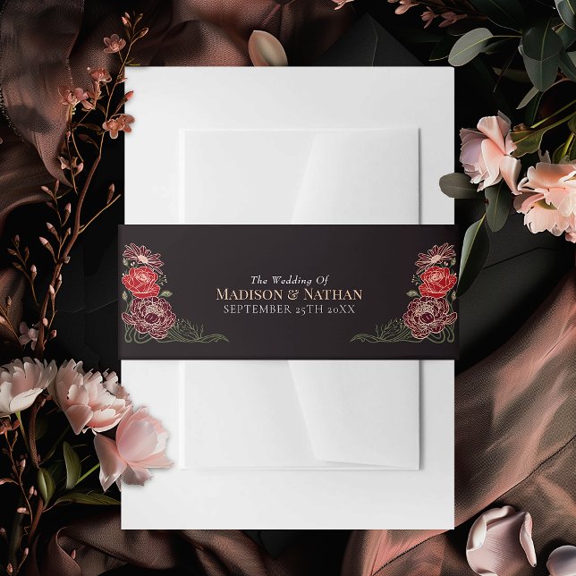 Cintas Para Invitaciones Rosa Gold Enchanted Garden Floral Boda (Subido por el creador)