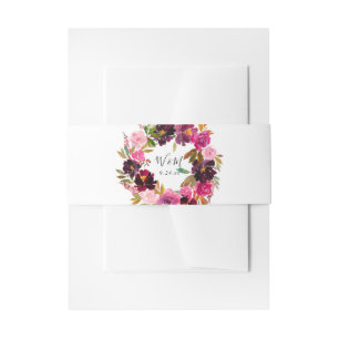 Cintas Para Invitaciones Rosa: Hot & Rubor & Purple Floral 2