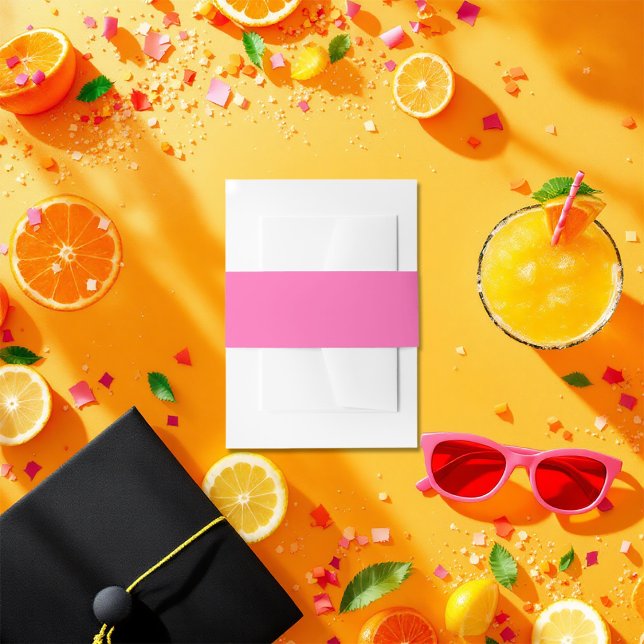 Cintas Para Invitaciones Rosa intenso (Hot-Pink Invitation Belly Band)